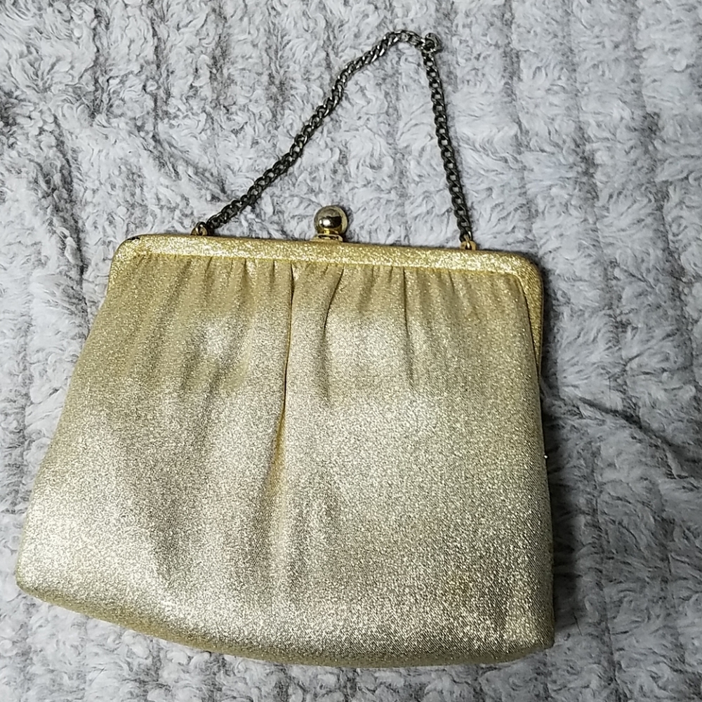 👛 Vintage Gold Sparkle evening bag